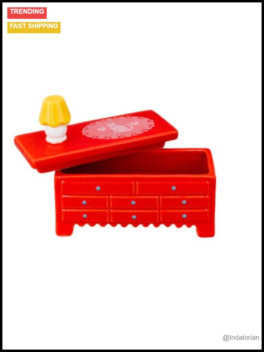 Ceramic Dresser Trinket Jewelry Box Mini Storage